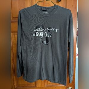 Comfort Colors Black Long-Sleeve Tee with Shadow Daddy Book Club Graphic